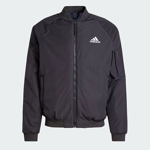 Adidas Cotton Veste Men's Winter Nouveau modèle Bomber Veste Collière debout Colliers Colliers Vestes sportives Veste en coton JN4855 Black L