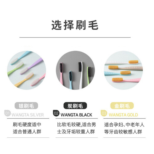王打韩国王打688大头软毛牙刷 白博士成人中硬毛纳米专用清洁原装进口 王打金4支 买3+1 软毛(柔软舒适) 4支