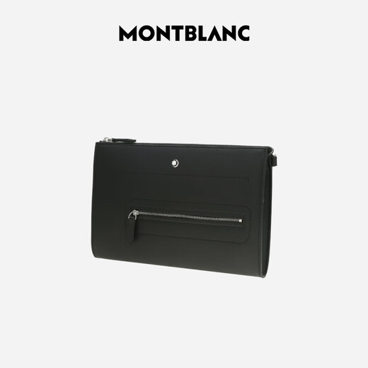 95% new Montblanc (MONTBLANC) gift men's clutch black 130047