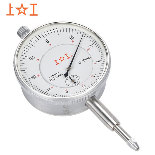 Shanggong mechanical dial indicator 0-10mm, surface diameter 60mm, level 1 white, earring back cover, graduation value 0.01, indicator pointer table BG1-10-1