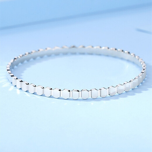 Hijin Jewelry Platinum PT950 Honeycomb Bracelet Solid Platinum Glossy Geometric Bracelet Closed Gift for Girlfriend and Mom Custom-made 50g