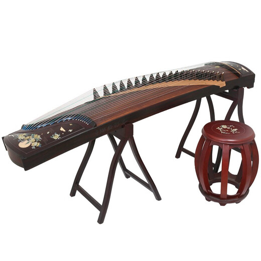 Brand Dunhuang Guzheng 698 Serie Broadleaf Sandalwood Performance Guzheng Shanghai National Musical Instrument Factory 1 9DH9698ll Jade Rabbit Holding Osmanthus (conjunto completo de accesorios)