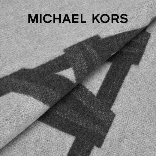 MICHAEL KORS Michael Kors MK Tan Jianci same style jacquard wool scarf shawl dark gray/milk white 068 one size