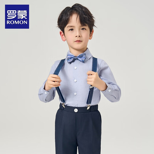 罗蒙礼服男童西装套装英伦风男宝周岁生日宴会西服花童毕业儿童演 马甲套系：马甲+长裤 90