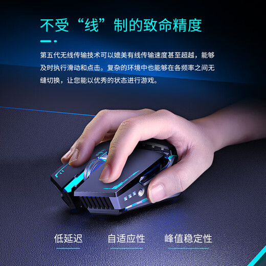 Forerunner (EWEADN) Robot Ratón inalámbrico para juegos con cable Silencioso Mecánico E-Sports Programación macro para niños y niñas Manos grandes Oficina Computadora de escritorio portátil Tecnología universal Negro 2.4G Versión mejorada silenciosa inalámbrica