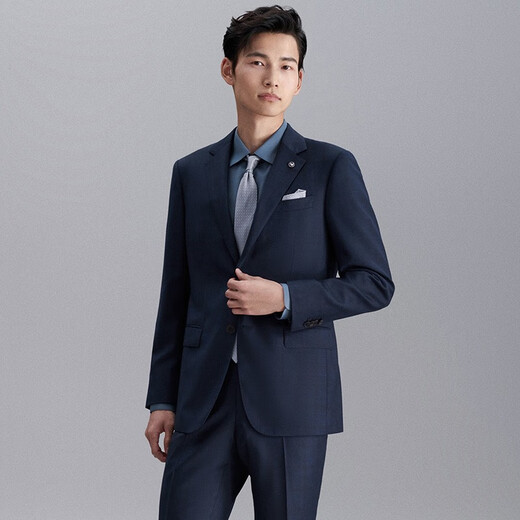 Anniversary Bird Suit Men's Choice Business Casual Suit Pants Wool Plaid Suit Jacket Blue Green Hidden Brown Plaid 44 A(165/88) /Please note waist or trousers