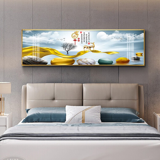 
Mo Painting Lulin Modern Simple Bedroom Decoration Painting Warm Romantic Bedside Painting Hotel Hotel B&B Room Hanging Painting Background Wall Painting 17 Home He Fugui 12147 200*60 Gold Frame (Diamond Inlay Painting) Customized Size