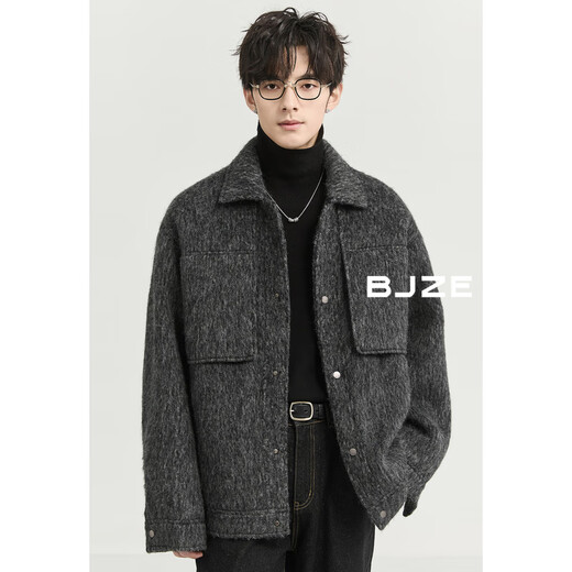 Piaget Zall Plush Single-sided Wool Jacket Men's Loose Work Jacket 2024 Autumn and Winter New U441958 Starry Gray L 175