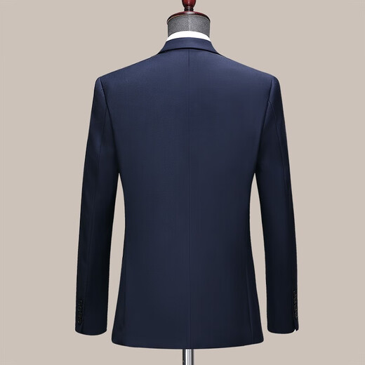 Hengyuanxiang High-end Wool Suit Men's Suit Jacket Autumn and Winter Business Suit Suit Men's Wedding Dress Formal Workwear Navy Two Buttons Bilateral Slits