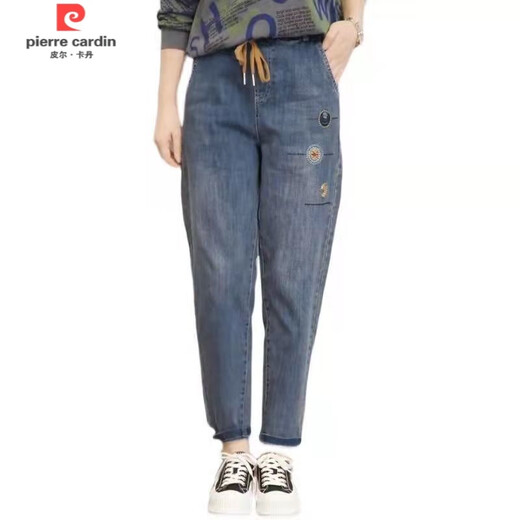 Hoch taillierte literarische gestickte Jeans für Frauen im Frühjahr und Herbst neue elastische Taille Hartharlen Neun-Punkte-Hosen 9905 Elastic High S empfohlen 85-100jin [Jin ist 0,5 kg]