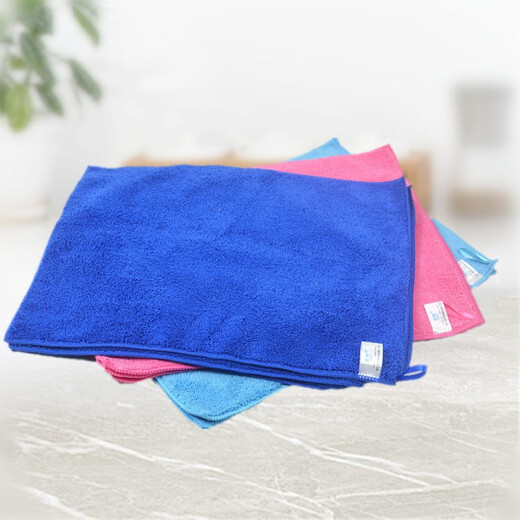 Yiran cleaning rags, kitchen cleaning cloths, thickened, water-absorbent, not easy to shed, household cleaning towels for wiping tables, chairs, glass, hotel cleaning towels, 5 yellow thickened upgraded models 30*40CM with lanyard