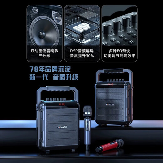 Shanshui K58 Outdoor High Power Square Dance Audio Tragbarer Bluetooth tragbarer Lautsprecher mit drahtlosen Mikrofonverstärker Audio K Song All-in-One 2025 New Audio All-in-One Shanshui K56 [450W High-Power] mit Rucksack