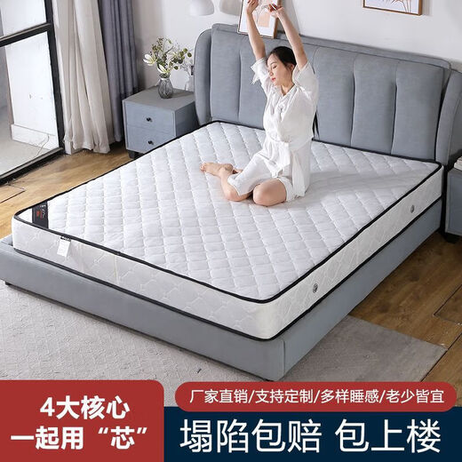 初宿弹簧床垫20cm厚1.8米经济型双人偏硬1.5m床软硬两用椰棕垫席梦思 20cm厚【精钢款】 1350mm*2000mm
