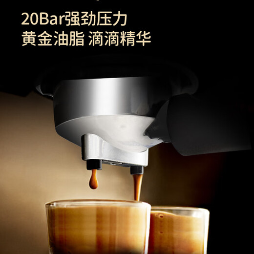 高泰高泰CM6628意式半自动咖啡机家用小型蒸汽式打奶泡高压萃取煮浓缩 子夜黑