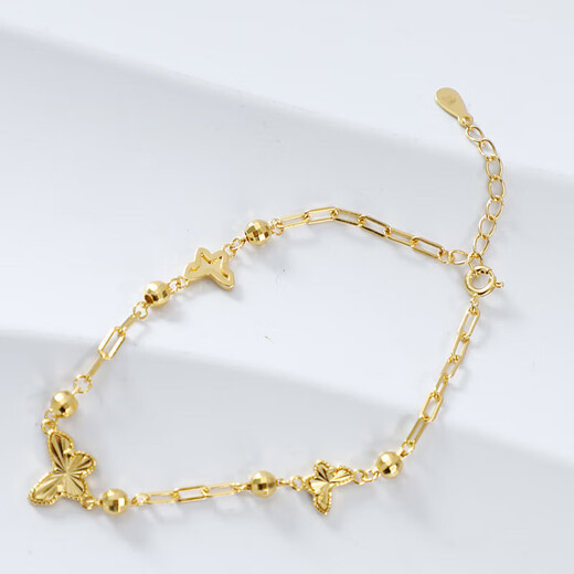 Cipu quality gold-plated silver bracelet jewelry three butterflies for girlfriend and wife for wedding love three butterflies bracelet bag