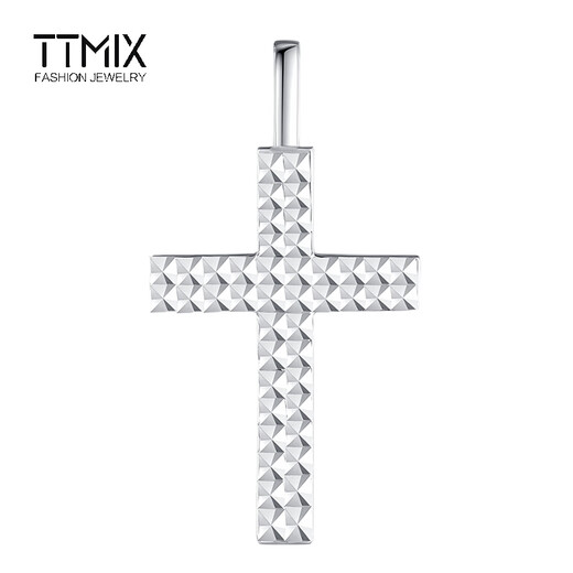 TTMIX rhombus cross pendant shiny platinum pendant pt950 white gold women's pendant 3.7-3.9g + delivery silver chain