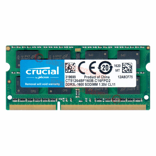 Crucial DDR3 PC3 DDR3L PC3L third generation Micron laptop memory stick original computer memory stick dual channel adaptation laptop low voltage 1.35V DDR3L 1600MHz 8GB 1 stick single