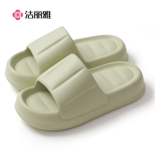 洁丽雅加厚拖鞋简约清新马卡龙色男女款凉拖家居凉拖鞋 粉色 36-37