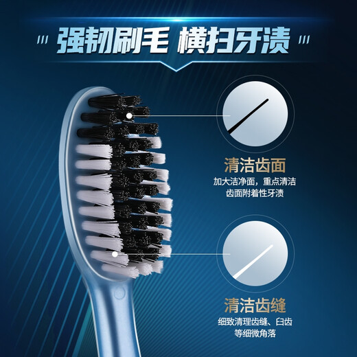 Diwang medium-hard bristle toothbrush for adults with broad head and large head for men, 3 independent packs to remove tooth stains and clean tobacco stains and tea stains in the mouth