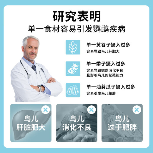 宠尚天（Jonsanty）鹦鹉饲料袋装CST841墨鱼骨营养均衡鸟粮混合鸟食虎皮牡丹玄凤1LB