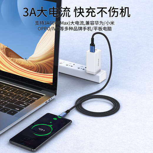 胜为USB3.2转Type-c-10Gbps数据线快充 移动硬盘switch电脑相机苹果15-17华为三星小米0.5米 AUC0005J
