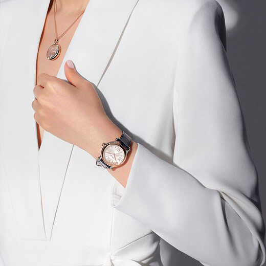 Chopard Necklace Rose Gold Platinum Women's Diamond Necklace Women's Pendant Happy Diamond New Year Gift Official Authentic Couple Model 410mm-450mm