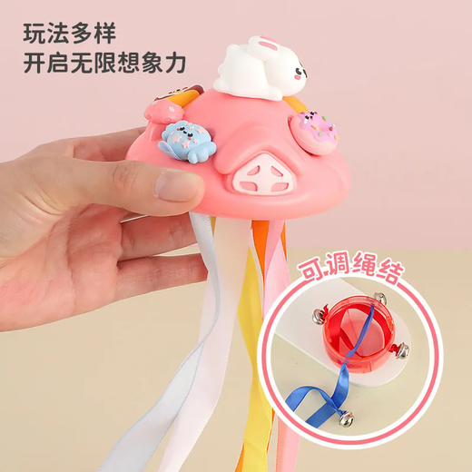 Katio baby thrust music to improve baby auditory development and educational tickling training toys for early education. Blue cute rabbit ribbon thrust music