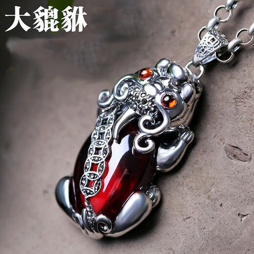 Jiu Changshi Fortune 925 sterling silver necklace for men and women, Pixiu pendant, birthday gift for boyfriend in the year of his birth, with 55cm 999 silver chain, 925 silver pendant weighs about 9g