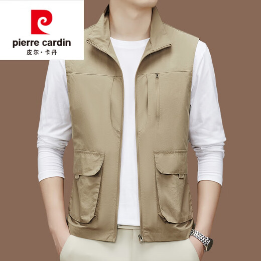 Gilet de gilet haut de gamme Pierre Cardin, veste à col debout pour le printemps, l'été et l'automne pour hommes, le travail de travail de travail décontracté en plein air est noire [686] Style à fermeture éclair L [120-135Jin [Jin est égal à 0,5 kg]]]