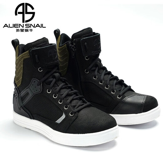 Alien Snail Motorcycle Riding Shoes for Men All Seasons Non-Slip Breathable Commuting Motorcyclist Boots Motorcycle Casual High Top Shoes for Women Black Brown 42