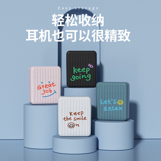 Sibyl headphones wired semi-in-ear noise reduction call karaoke girl mobile phone computer dark night blue丨three-button wire control丨comes with storage box