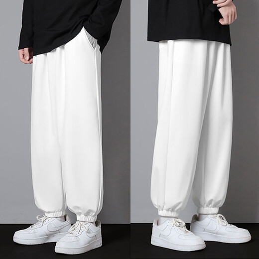 Foss Phil Retraso Pantalones casuales para hombres Summer Summer Black Spring y Autumn Nine Punta Lo suelto Occidente de patas amplias con patas de patas de patas de patas anchas para hombres.