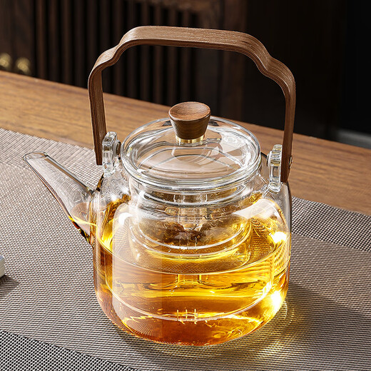 PAKCHOICE teapot all-glass kettle steaming all-in-one stove-top teapot lifting beam tea health flower teapot high temperature resistance