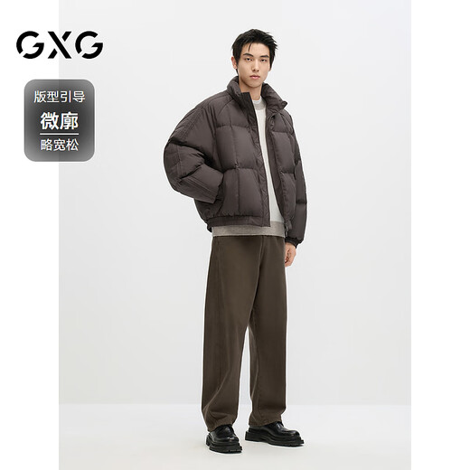 GXG men's warm short down jacket black winter 2024 new arrival coffee color 180/XL