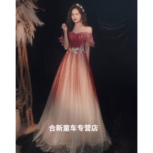 崎腊礼服女宴会晚礼服高档小个子高级新款连衣裙轻奢高端裙长款优雅气 图片色 S