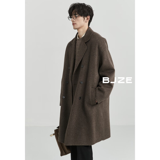 Earl Dow [Clearing] Wolle doppelseitig Tweed Coat Herren mitten in 2024 Herbst und Winter neu