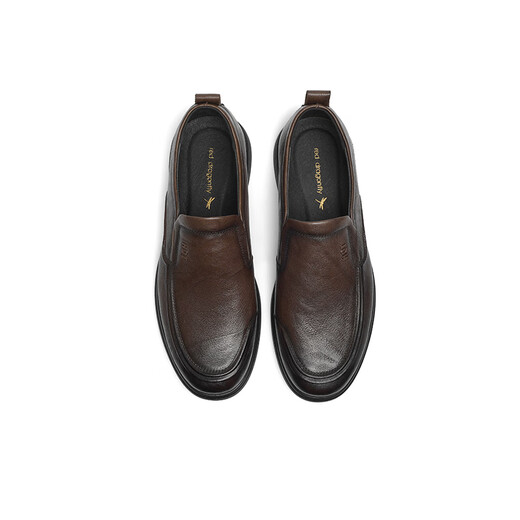 Red Dragonfly Casual Leather Shoes 2025 Spring New Men's Onuine Leather Shoes Business Middle-Aged и пожилые туфли Daddy WTA15051 Brown 42