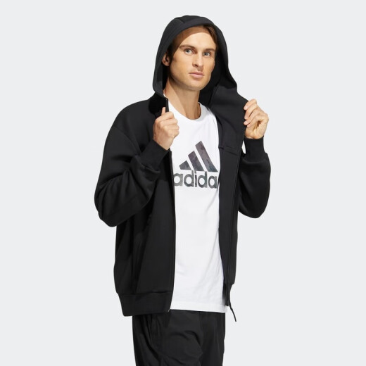 阿迪达斯（adidas） 男装新款时尚休闲运动服舒适防风连帽针织夹克外套DT9896 HN8978  XL