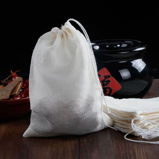 Lilang Pure Cotton Filter Bag Decoction Bag Soup Bag Seasoning Bag Bronze Bag Decoction Traditional Chinese Medicine Gauze Bag Separation Bag Soaked Wine Bag Special Small Size 13820cm3