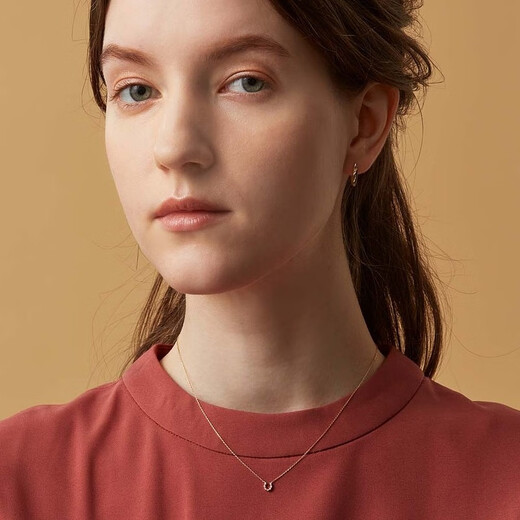 Gold fork diamond 18K gold necklace women's exquisite clavicle chain gift 18K gold diamond necklace 40cm