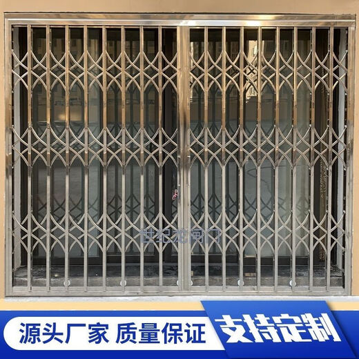 Vinoa 304 manual push and retract door, stainless steel sliding door, folding door, sliding door, anti-theft net, balcony protection, 304 stainless steel sliding door, customized according to door size, consult customer service for customization