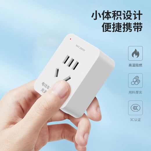 国际电工电动车充电保护器自动断电插座电瓶车防过充插座智能充电插座 插头款-充满自动断电【白色】