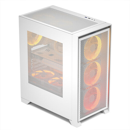 Aigo YOGO T21 white computer desktop main box multi-mesh cooling (ATX motherboard/360 water cooling/high compatibility/8 fan positions)