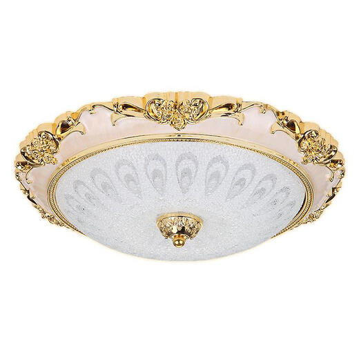 别墅大门口灯户外吸顶灯自建房大门口顶灯大门上的门灯LED欧式卧室灯简约现代客厅灯走廊过道灯阳台灯具 金30cm｜白光｜15w