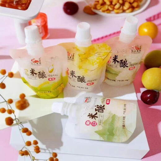 Hubei Xiaogan sucer le riz brassage Internet célébrité osanthus riz fruité vin fermenté de riz gluant fermenté collations de vin 5 sacs [saveur mélangée]