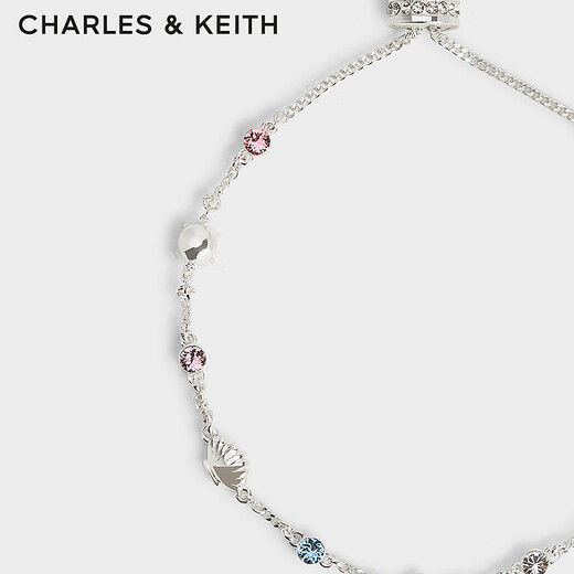 CHARLES&KEITH blue secret design adjustable bracelet for birthday gift CK5-12120398 Silver 24.9cm 1 piece