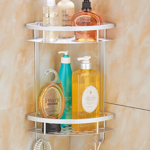 BEISi bathroom storage rack space aluminum single layer corner rack bathroom tripod storage rack wall hanging shelf matte double layer tripod