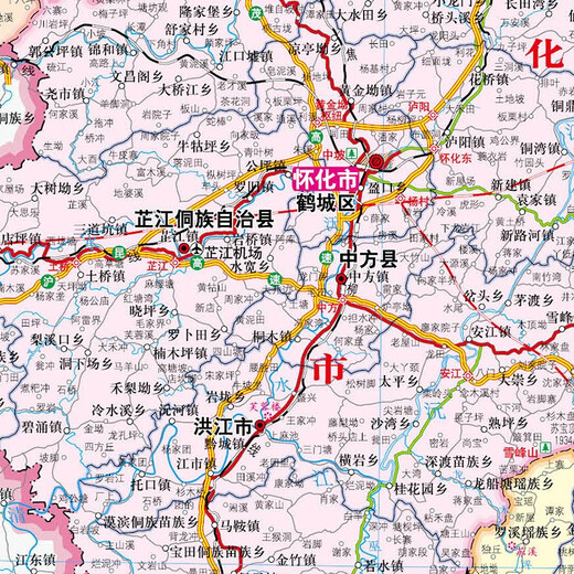 湖南地图 2025年湖南省政区交通地形 1068*749毫米