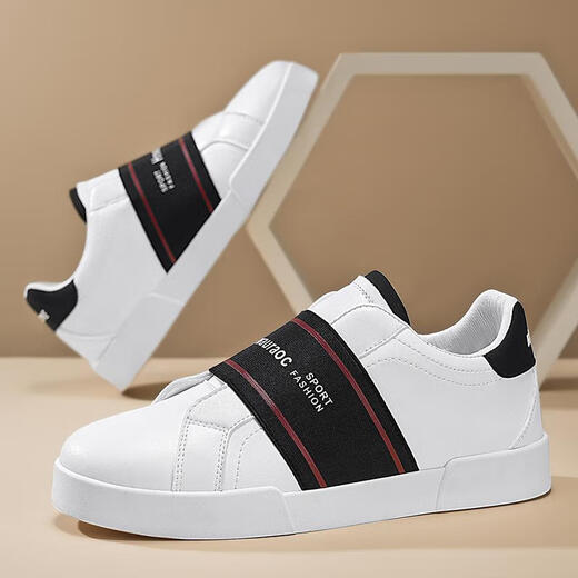 S.Sofea Spring Herren weiße Schuhe bequeme lässige Lederschuhe faule Schuhe Guangzhou Dreizehn Linien Weiß und Schwarz 9902 39
