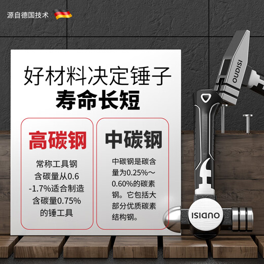 Otis mini tool hammer mini octagonal hammer iron hammer round peen hammer small hammer woodworking special mini household hammer mini short handle fitter's hammer